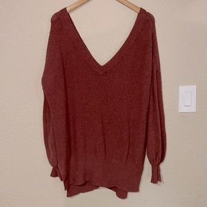 Yes Lola Deep V Burnt Orange Sweater size Medium